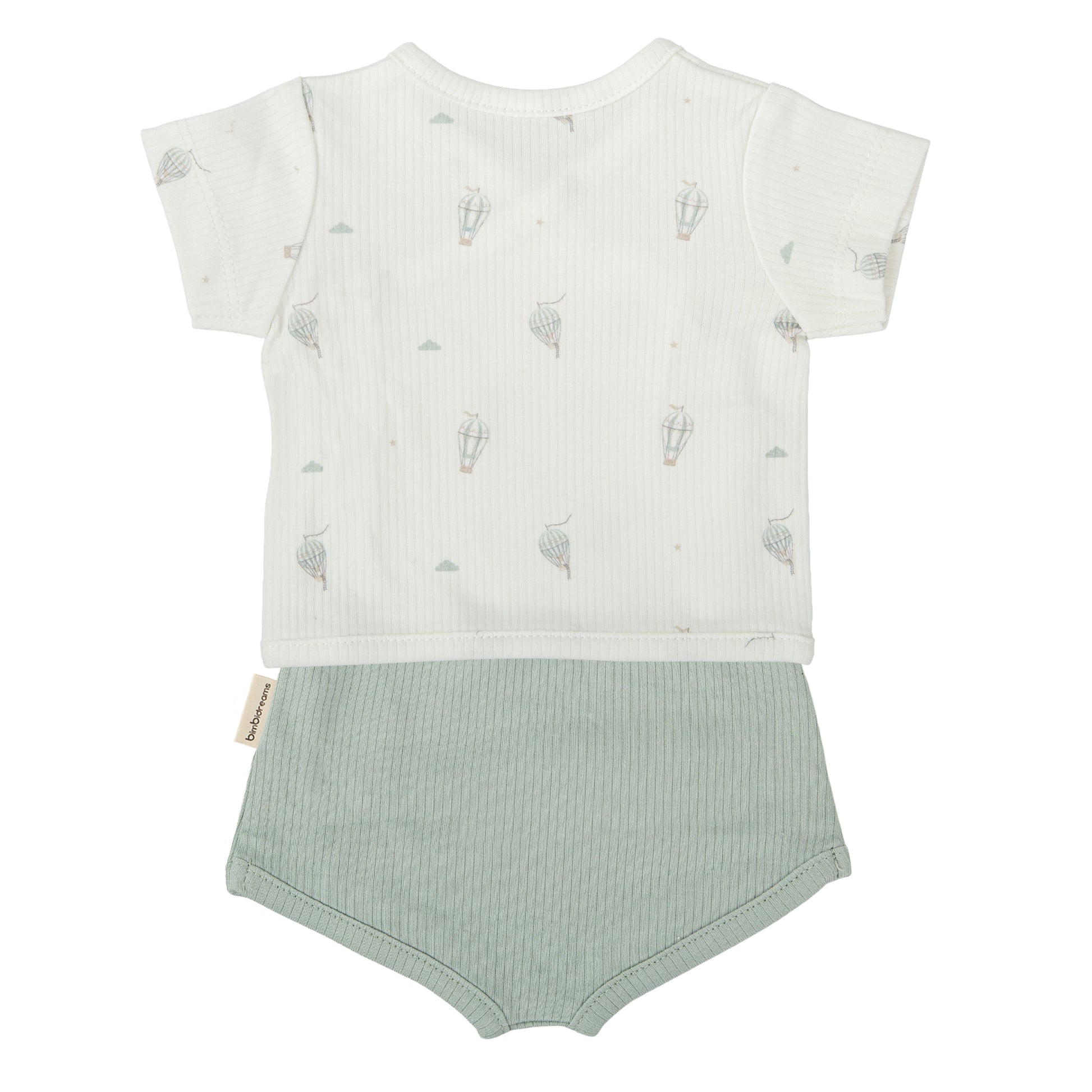 Set Jubón y ranita Blue Sky Blanco Verde 1-3 Meses