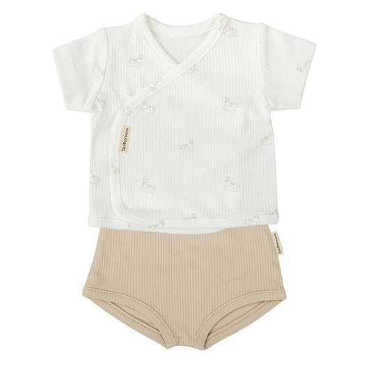 Set Jubón y ranita Toy Blanco Lino 1-3 Meses