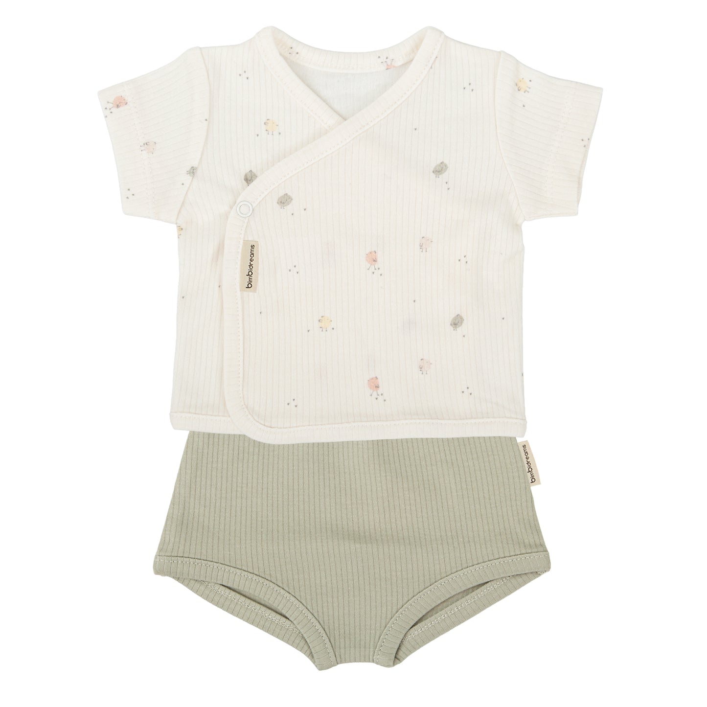 Set Jubón y ranita Chicks Blanco Verde 1-3 Meses