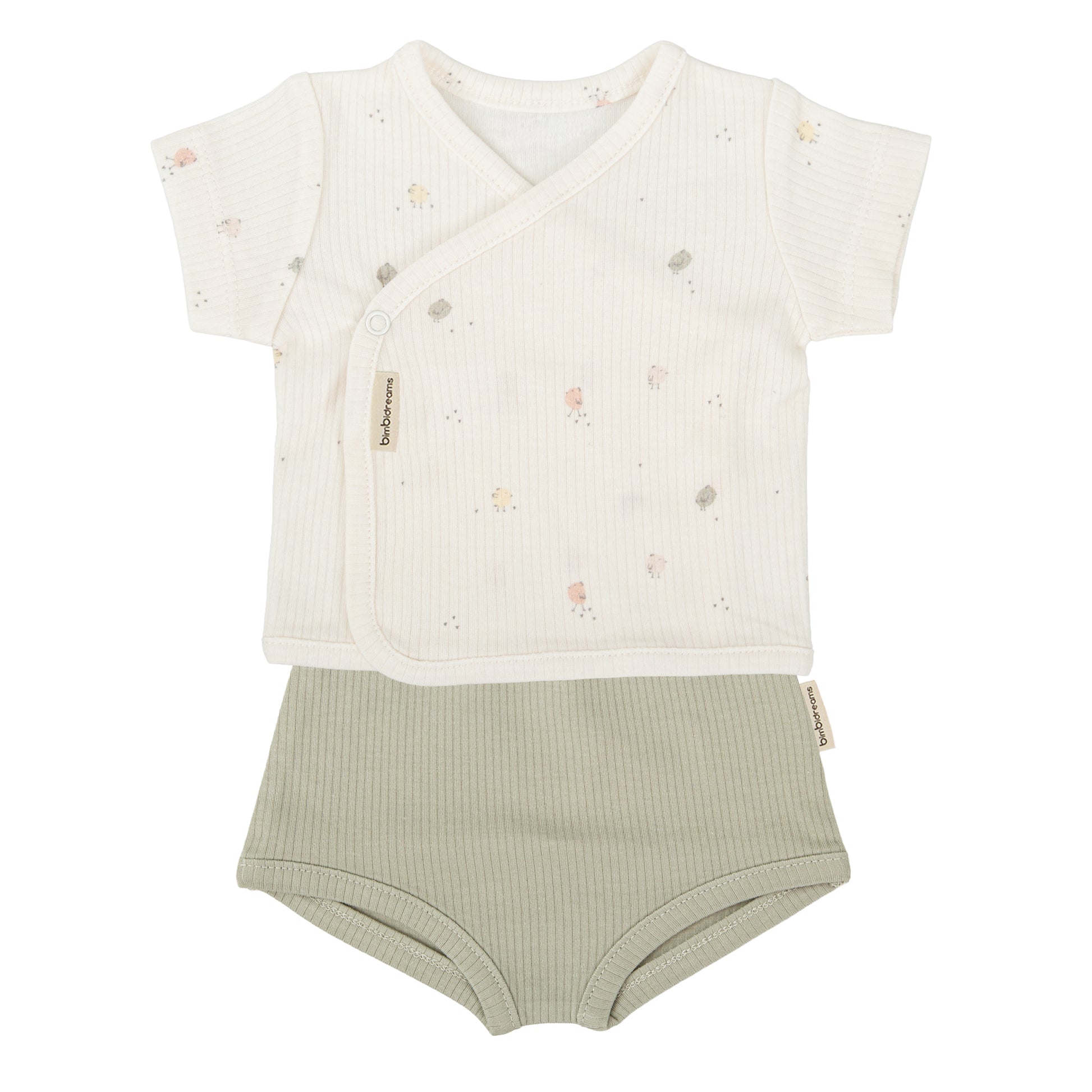 Set Jubón y ranita Chicks Blanco Verde 1-3 Meses