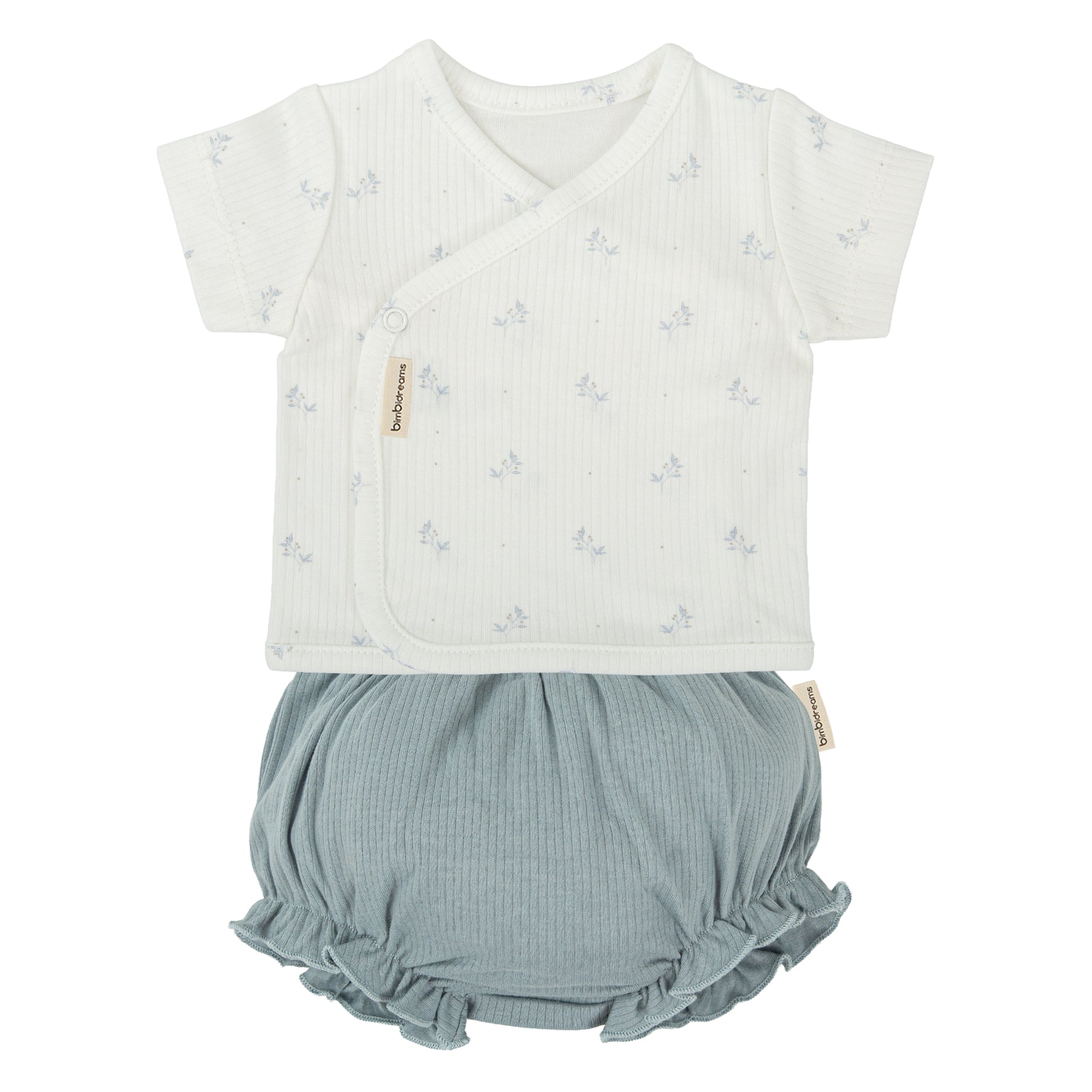 Set Jubón y ranita Eden Blanco Azul 1-3 Meses