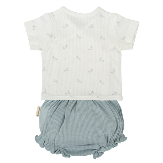 Set Jubón y ranita Eden Blanco Azul 1-3 Meses