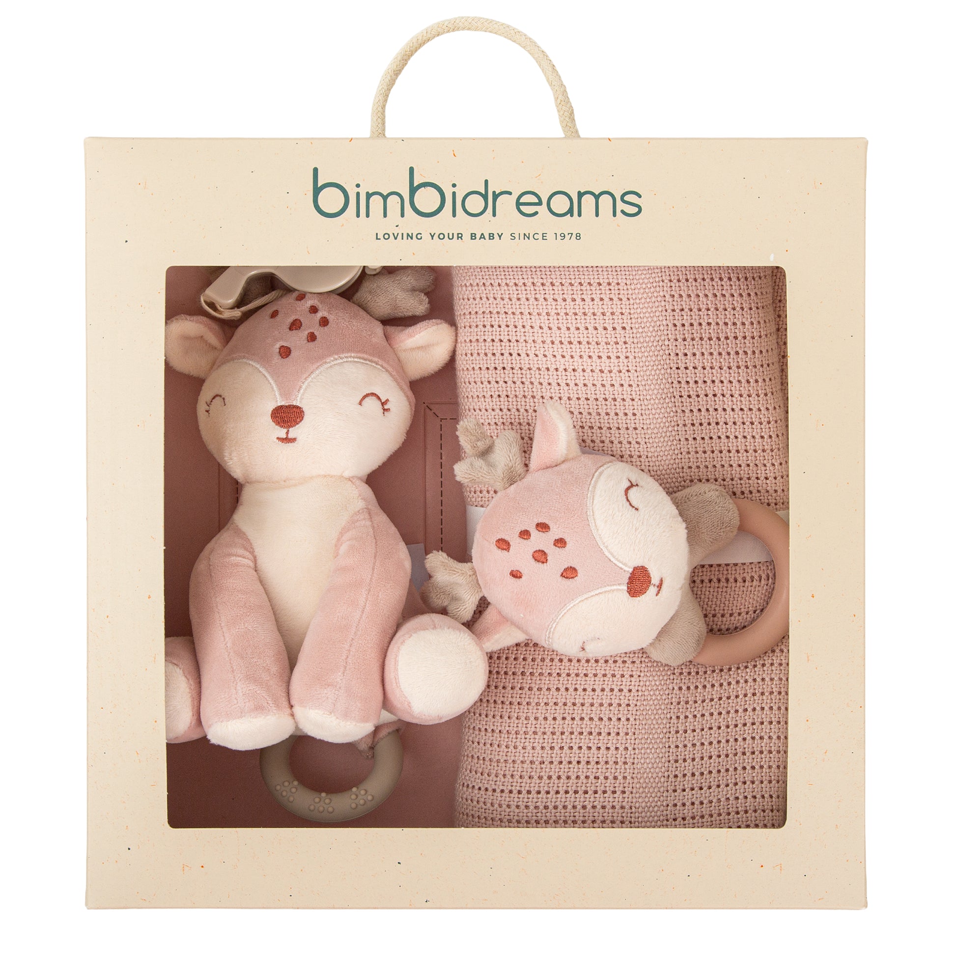 Manta de punto con peluches - Set regalo Monet Rosa